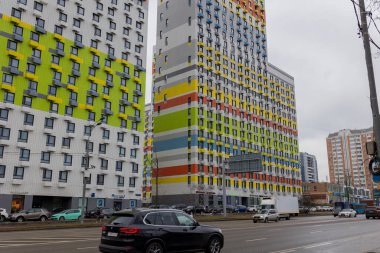Moskova, Rusya 'daki Modern çok katlı bina. Yüksek kalite fotoğraf