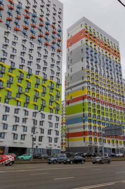 Moskova, Rusya 'daki Modern çok katlı bina. Yüksek kalite fotoğraf