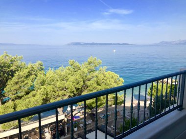 Otelden Adriyatik Denizi 'ne ve adalara kadar. Yüksek kalite fotoğraf