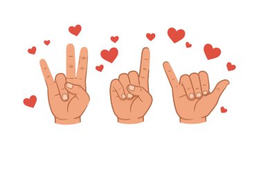 İşaret Diliyle Seni Seviyorum Clipart. Kalpli işaret diliyle 
