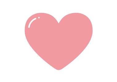 Şirin Pembe Kalp Clipart. Basit ve sevimli pembe bir kalp şekli. Vektör illüstrasyon tasarımı.
