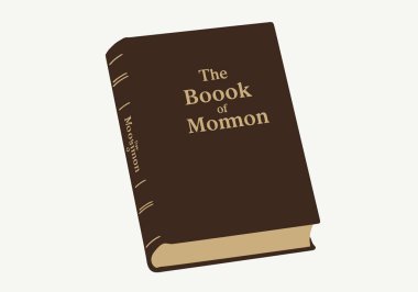 Book of Mormon Clip Art. Brown book with title 