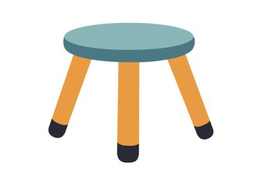 3-Legged Stool Clip Art. Vector illustration design of a colorful and playful three-legged stool. clipart