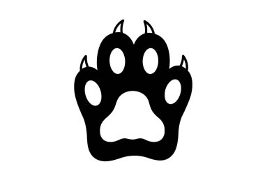 Kedi Pençesi Klip Sanatı. Pençeli kara kedi pençesi izi. Çizim tasarımı.