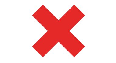 Klip Art Red X. Bu resim beyaz arkaplanda büyük kırmızı bir 