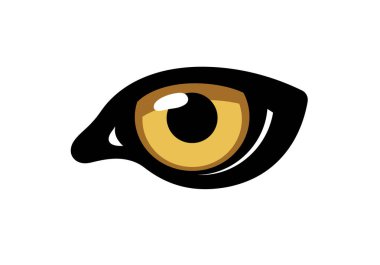 Kaplan gözü klipsi sanatı. Bu resim, sarı bir göz ve siyah bir göz bebeğiyle kaplan gözünün stilize edilmiş bir illüstrasyonunu gösteriyor. Çizim tasarımı.