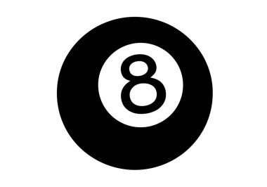 Clip art 8 top. Siyah ve beyaz top bilardo maçından, cesur sekiz numara ve dairesel dizayn ile. Çizim tasarımı.