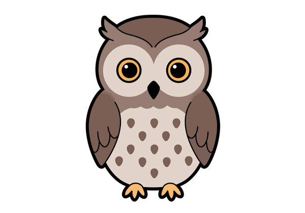 Clip Arte Lindo Búho Ilustración Diseño Búho Dibujos Animados Con — Foto de Stock