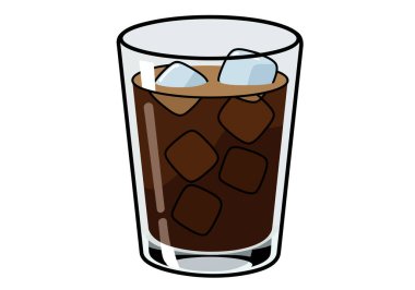 Soğuk Kahve Clipart. Bu resim bir bardak buzlu soğuk kahveyi gösteriyor. Çizim tasarımı.