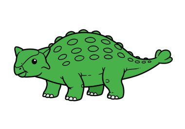 Ankylosaurus klip sanatı. Zırhlı tarih öncesi dinozorlar güçlü bir artistik stile sahip bir kuyruk ve dikenli bir gövdeye sahipler. Çizim tasarımı.