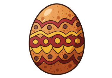 Ejderha yumurtası klipsi. Bu resim renkli desenleri ve dokuları olan dekoratif bir yumurta gösteriyor. Çizim tasarımı.