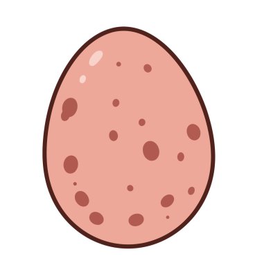 Kuş yumurtası klipsi. Pembe arka planda kahverengi lekeli yumurta doğal ve dekoratif bir görünüm sergiliyor. Çizim tasarımı.