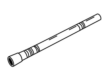 Didgeridoo siyah beyaz klipsi. Bu resim siyah beyaz klipli geleneksel bir Avustralya Aborjin rüzgar enstrümanı olan didgeridoo 'yu gösteriyor. Resim sanat tasarımı.