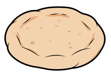 Pizza hamuru klipsi. Bu resim yuvarlak, bej rengi, pişmemiş, benekli ve çizgili pizza hamurunu gösteriyor. Dokusunu ve basitliğini gösteriyor. Resim sanat tasarımı.