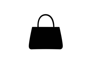El çantası silueti. Bu resim bir çantanın siyah siluetini gösteriyor, ayrıca çanta ya da taşıma olarak da bilinir, şık tasarımını vurguluyor. Clipart illüstrasyon tasarımı.