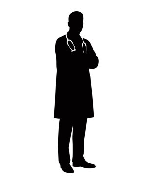 Doktor Siluet. Bu resim paraşütle atlayan bir kişinin siluetini gösteriyor, aynı zamanda skydiver silueti olarak da bilinir. Clipart illüstrasyon tasarımı.