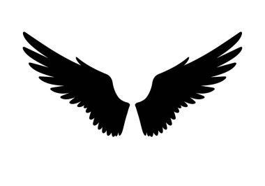 Kanat silueti. Bu resim, merkezi bir çemberden uzanan keskin, sivri ışınlar ile güneşi andıran siyah ve beyaz bir tasarımı gösteriyor. Clipart illüstrasyon tasarımı.