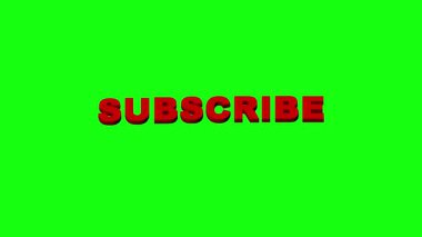 3D abone yeşil ekran animasyon stok video