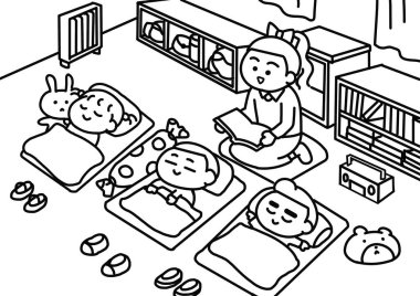 Çocuklar okulda kestiriyor..