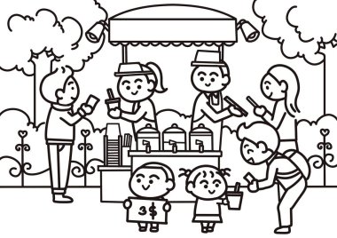 Çocuklar veli satışına yardım.