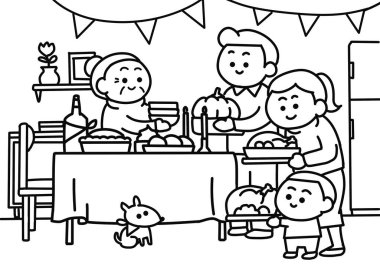 Evde ailecek yemek yiyeceğiz..