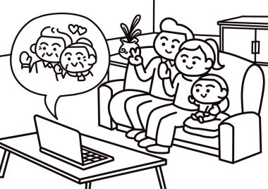 Büyükbabaya aile görüntüsü çağrısı.