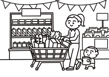 Süpermarkette Aile Alışverişi