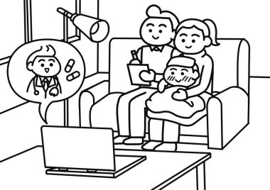 Aileler çevrimiçi renklendirme sayfaları tarzında doktorlara danışırlar.