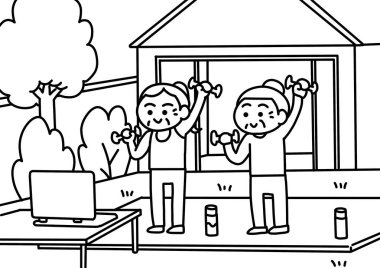 Yaşlılar için spor sayfaları biçimi.