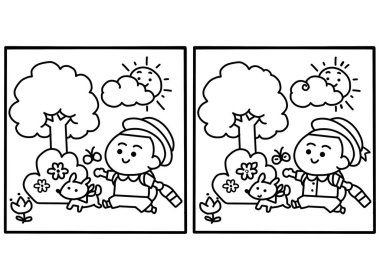 Bahçede yürüyen çocuk, farkı fark eder..