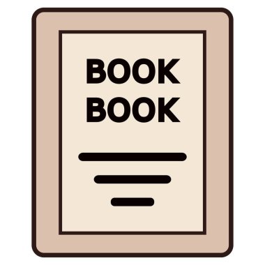 Dijital okuma kavramı için ekranında metin olan bir e-okuyucunun veya tabletin düz vektör simgesi