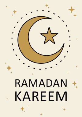 Güzel Ramazan Kareem Kareem Tasarımı Hilal Ay, Yıldız ve İslami Kutlamalar İçin Süslemeler