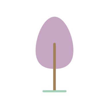 Oval Üst ve Pastel Yeşil Zemin Tabanlı Modern Vektör Ağacı Grafiği