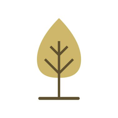 Doğa temasında düz renklere ve modern çizgi yapısına sahip soyut ağaç tasarımı