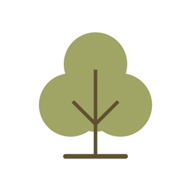 Kahverengi Gövde ve Yaprak Örtülü Yeşil Ağacın Basit Doğa Çizimi