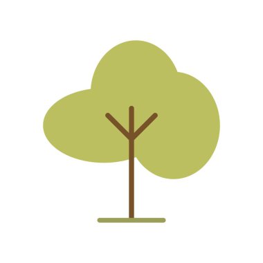 Modern Vektör Biçimli Yumuşak Toprak Tonlarında Soyut Ağaç ŞekliName