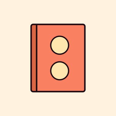 Basit Ön Kapağında Çift Çember Aksanlı Biçimli Turuncu Kitap