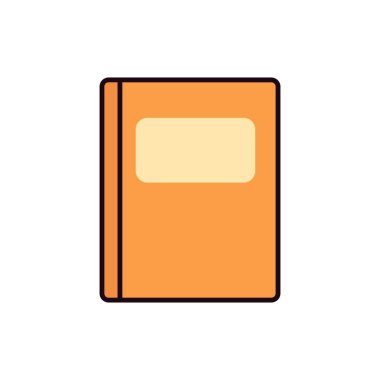 Bej Etiket ve Kalın Turuncu Renkli Basit Eğitim Kitabı Kapağı Grafiği