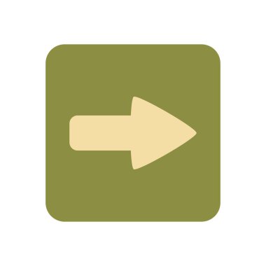 Düz Vektör Grafik Biçiminde Basit Bej Sağ Yön Ok Sembolü