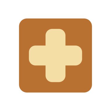 Tarafsız Renklerle İlk Yardım Çapraz Simgesi Tasarımı Beyaz Arkaplanda İzole Edildi