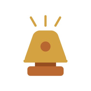 Olive Green ve Orange 'da Geleneksel Mekanik Alarm Çanı' nın Düz Vektör İllüstrasyonu