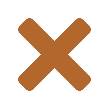 Sil veya Yanlış Kavram için Kahverengi X Sembolünün Minimalist Düz Simgesi