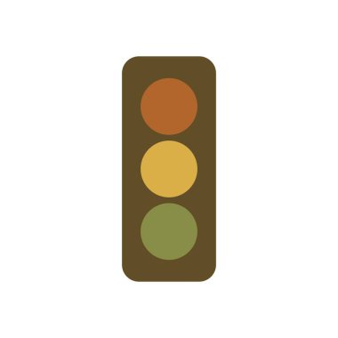 Kırmızı Kehribar ve Yeşil Dur ve Git Sinyalli Trafik Işığı Düz Vektörü