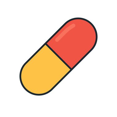 Tıbbi Konsept Temalı Düz Çizim Tableti Parlak Renk Kapsülü