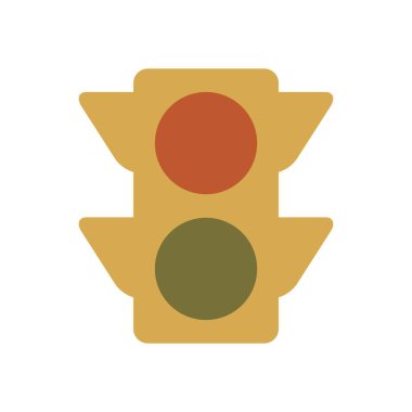 Düz Tasarımda Vektör Trafik Sinyali Simgesi Durdur ve Git Işıklarını Göster