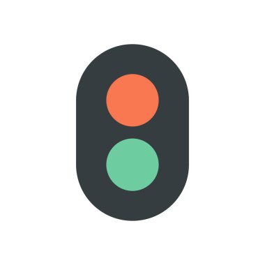 Yönlendirme Sembolleri İçin Yumuşak Kenarlı Kırmızı ve Yeşil Işıkları Gösteren Basit Trafik Sinyali Tırmanışı