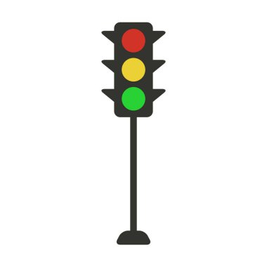 Yeşil ışıklı siyah yol trafik ışığı ve şehir ulaşımı ve güvenlik kavramları için uzun direk