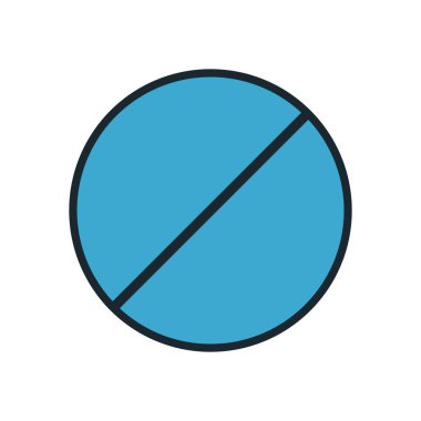 Tıbbi Mavi Yuvarlak Hap Vektör Sembolü Minimal Modern Eczane Kullanımı Biçimi