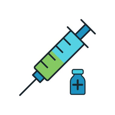 Aşı, aşı, aşı, enjekte edilebilir ilaç, hastalık önleme ve klinik sağlık hizmetleri için tıbbi şırınga ve şişe