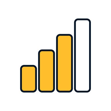 Tamamlanmamış ilerlemesi olan minimalist bar tablosu, üç doldurulmamış turuncu sütun ve bir doldurulmamış sütun